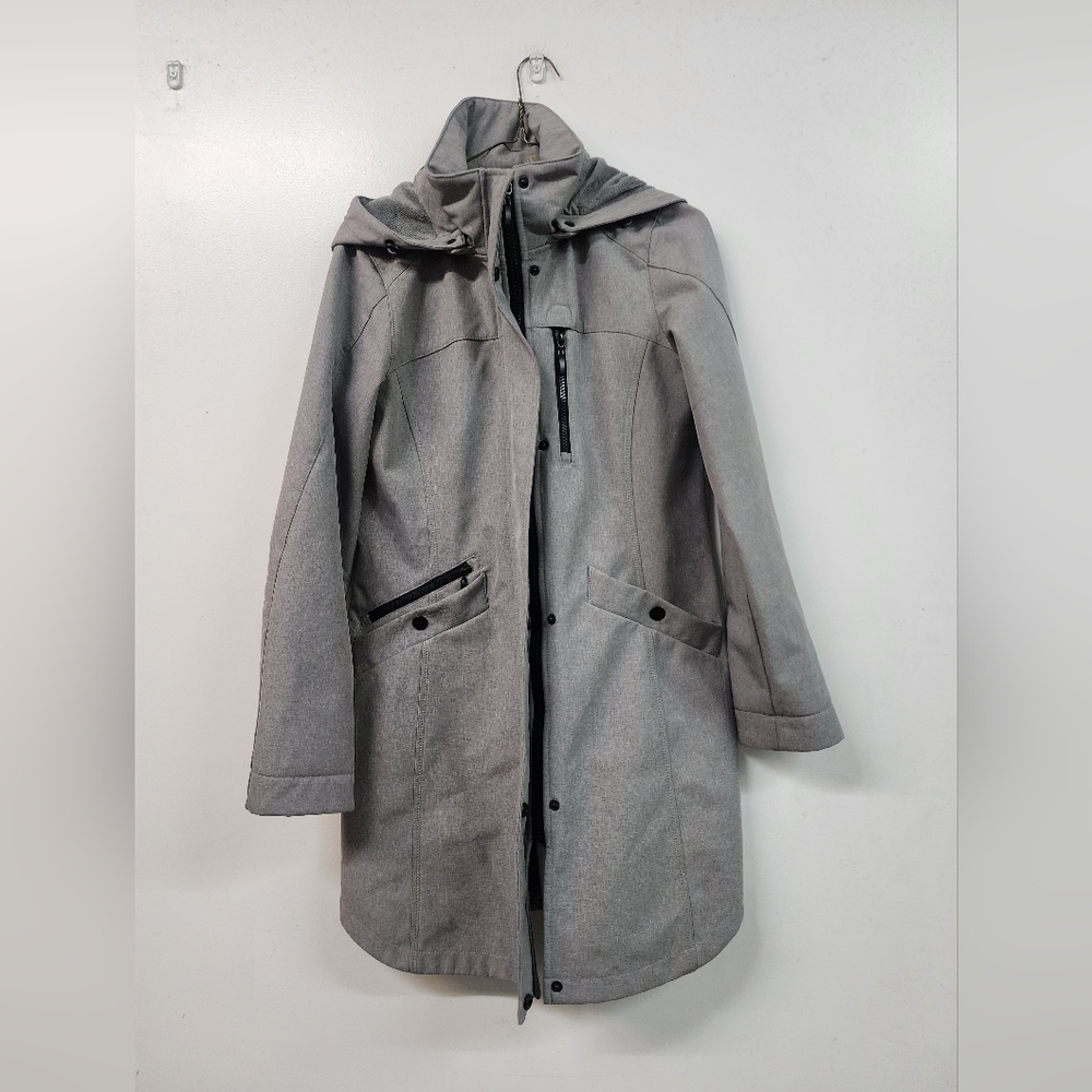 Gray Hooded Tunic Rain Coat